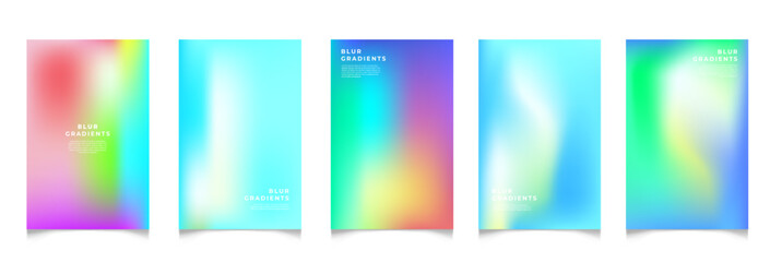 Abstract blur gradient background. Collection. Abstract liquid background. Vibrant color blend. Blurred fluid colors. Gradient mesh. Modern design template for posters, ad banners, brochures ,web.