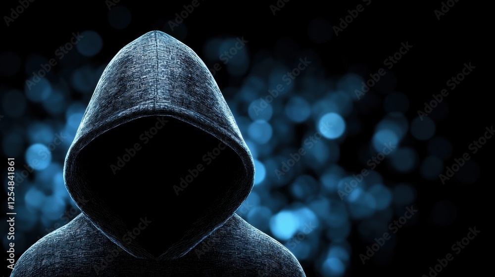 Aufkleber security hacker activity and system breach digital interface showing a breach alert and a hacker sil