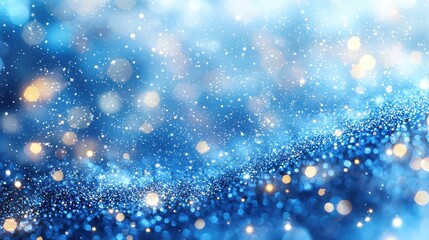 Fototapeta premium Stunning Blue Glitter Background with Sparkling Lights