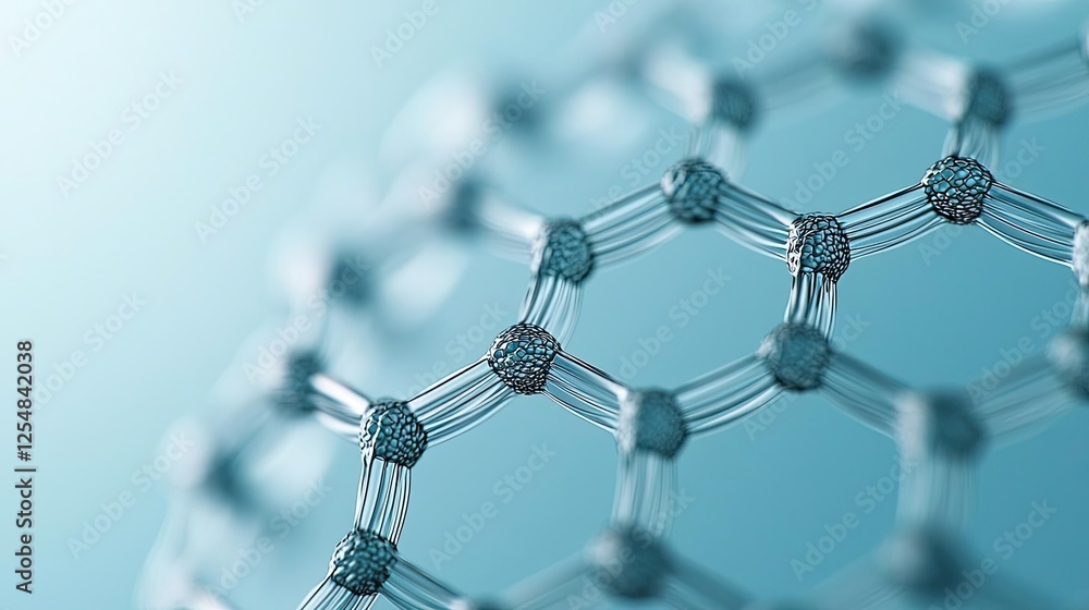 Poster climate impact microscopic idea. close-up view of a molecular structure illustrating advanced scient