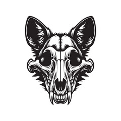 Aardwolf Skull Vector - Minimalist Aardwolf Skull Silhouette - Aardwolf Skull Illustration.