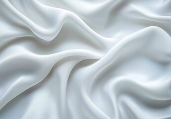 Obraz premium White silk fabric drapes, studio shot, textured background, design element