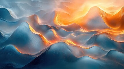 Obraz premium Abstract Landscape of Majestic Mountains at Sunrise