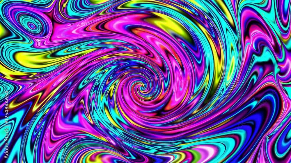 Poster colorful abstract psychedelic swirl pattern, vibrant digital art. modern artistic expression and cre