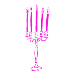 candle fancy dinner with quircky illusstration
