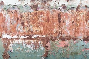 Metal sheets with rust and peeling paint