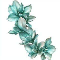 Elegant and Vibrant Succulent Leaves Arrangement with Soft Turquoise Hues and Artistic Composition