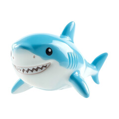 Obraz premium Cute shark toy with water ring playful environment