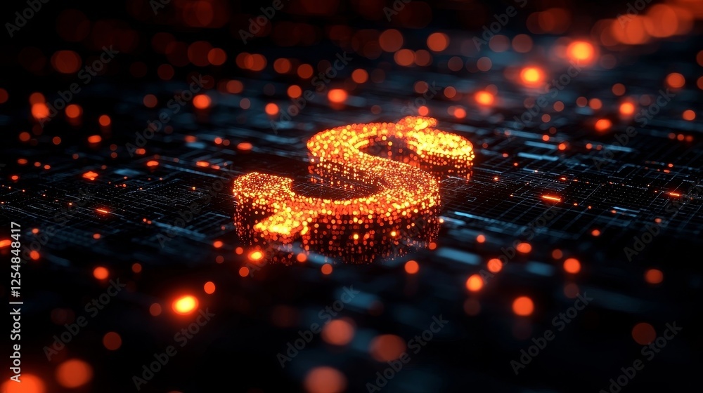 Poster digital ecosystem visualizing global cash flow dynamics and financial connectivity
