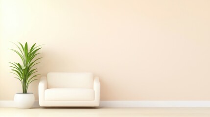 Modern Minimalist Beige Room Elegant beige room design with streamlined furniture, a monochromatic palette, and natural light enhancing the modern minimalistic aesthetic.