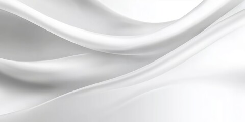 Fototapeta premium Sleek White Fabric Draped Elegantly with Soft Curves and Gentle Shadows