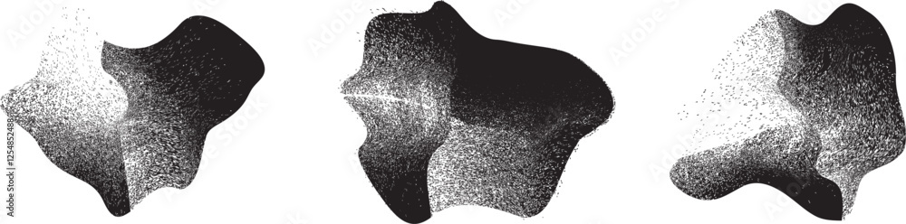 Poster sprayed black shapes composition .graffiti art design . noise textured shapes . spray effect .grunge