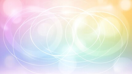 Abstract Background With White Rings And Colorful Bokeh Light Effect In Pastel Shades