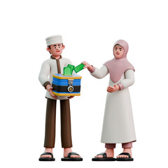 3D Character eid mubarak eid al-fitr ramadan tradition couple islamic muslim idul fitri mosque cartoon ornament culture celebration religion  