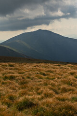 view of the mountain before the storm