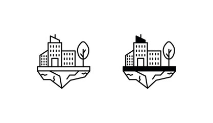 Naklejka premium Mataverse Land icon design with white background stock illustration