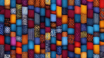 Abstract Colorful Geometric Mosaic Pattern