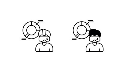 Vr Business icon design with white background stock illustration