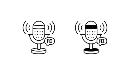 Ai Voice icon design with white background stock illustration