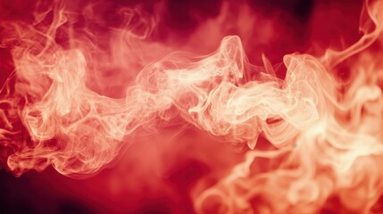 Fototapeta premium Abstract red and orange smoke swirls, creating a hazy, dreamy effect. Ideal for backgrounds, adding atmosphere to designs, or illustrating concepts like mystery or passion.