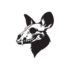 Silhouette of African wild dog skull - Minimalist African wild dog skull Vector - African wild dog skull Illustration.