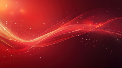 Abstract red wave with glowing particles. Perfect for backgrounds, presentations, or websites needing a vibrant, energetic feel.