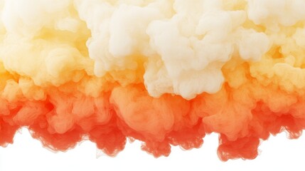 Abstract Cloudlike Haze in Gradient of Orange Yellow and White Isolated on White Background
