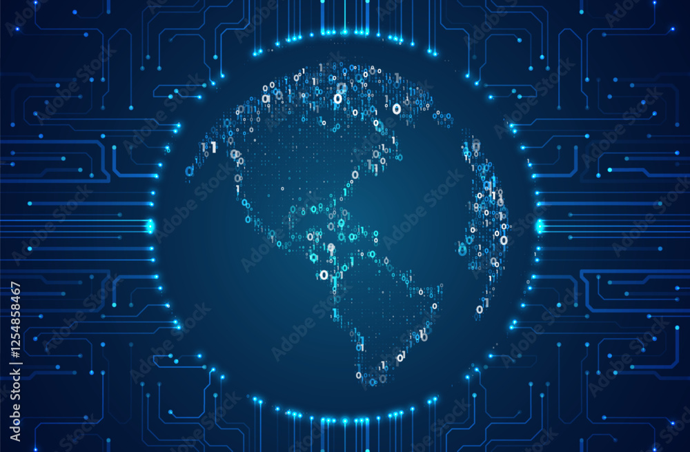 Poster abstract global technology background. futuristic data network elements. digital innovation concept 
