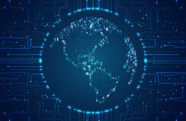 Abstract global technology background. Futuristic data network elements. Digital innovation concept for your design.