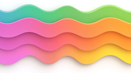 Abstract Colorful Wavy Layers Design On White Background For Presentation Or Backgrounds