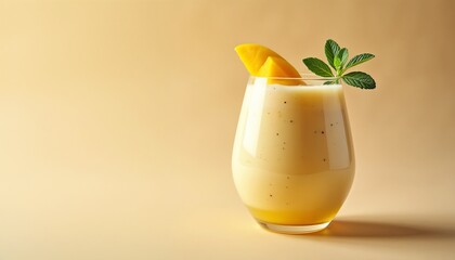 Mango milkshake, Creamy Mango Smoothie with Copy Space