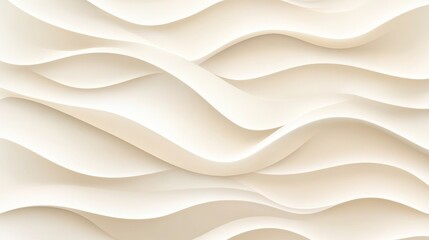 Obraz premium Abstract Cream White Wavy Surface Smooth Flowing Curves Artistic Minimalist Design Neutral Background