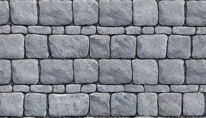 Obraz premium Seamless gray cobblestone wall or road background texture. Tileable grungy natural rock and stone shaped path or walkway repeat surface pattern. A high resolution construction backdrop 3D rendering.