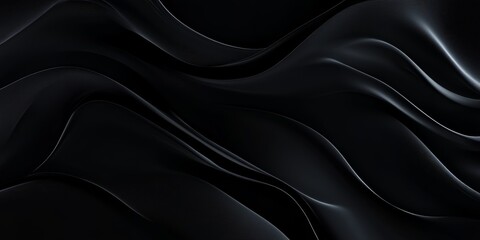 Obraz premium Abstract dark black flowing fabric texture.