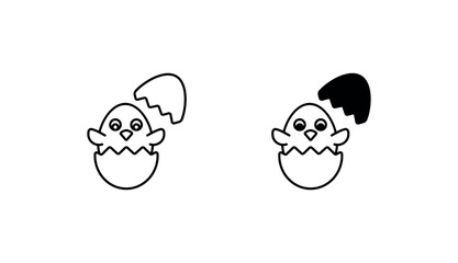 Egg Hatch icon design with white background stock illustration