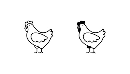 Hen icon design with white background stock illustration