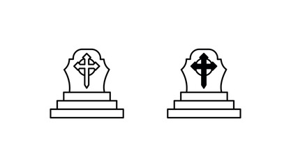 Cemetery icon design with white background stock illustration