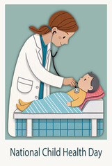 National Child Health Day design, paper cut