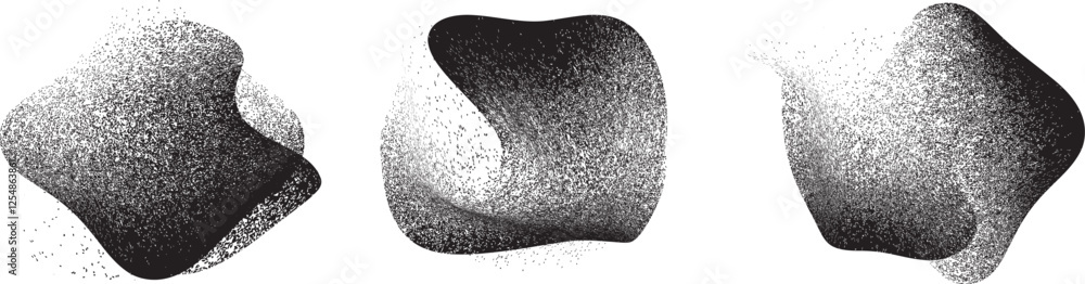Poster sprayed black shapes composition .graffiti art design . noise textured shapes . spray effect .grunge