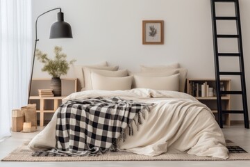 Bedroom furniture blanket cushion.