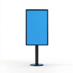 Blank blue exhibition board mockup isolated on white background