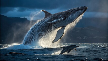 Fototapeta premium whale in the water