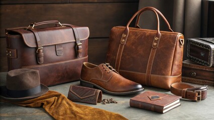 leather goods on the table