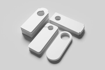 Blank white door hanger for mockup - 3D Illustration