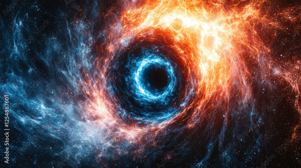 Aufkleber cosmic quantum ai entity emerges from swirling dark matter and glowing particles in a surreal cosmic