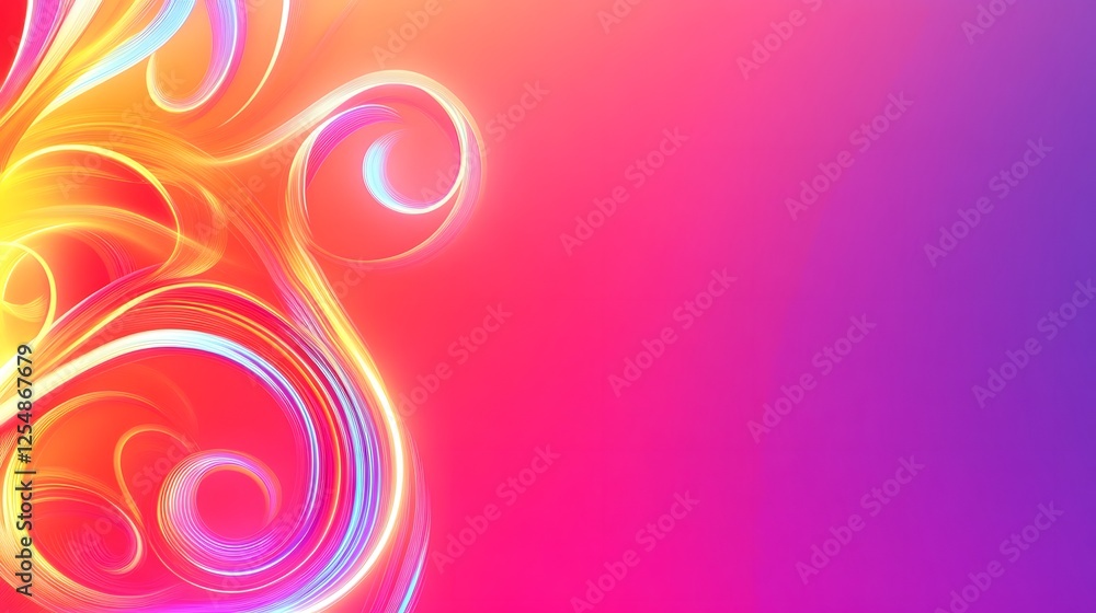 Poster abstract swirling lines vibrant color gradient background