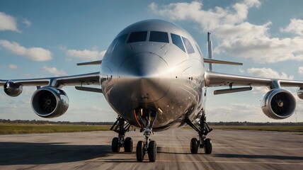 A futuristic cargo plane using AI to optimize weight distribution and route efficiency, featuring robotic loading systems and real-time logistics tracking


