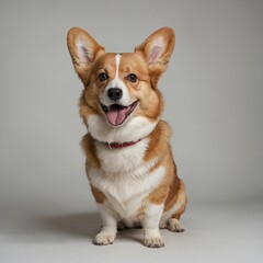 Golden Retriever Puppy – A fluffy golden retriever puppy sitting on a white background, looking directly at the camera with big, adorable eyes. Its fur is soft and slightly wavy, and its ears hang gen