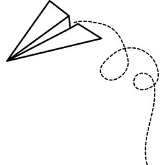 Paper Plane Dotted Line