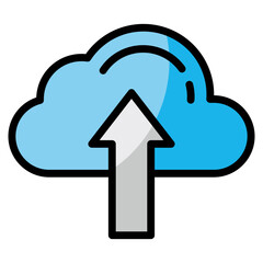 Cloud Upload  Icon Element For Design